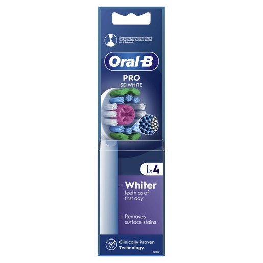 Oral-B Pro 3D White Electric Toothbrush Heads 4 Τεμάχια