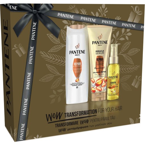Pantene Promo Set Pro-V Repair & Protect Shampoo 250ml & 3 Minute Miracle Serum Conditioner 200ml & Keratin Protect Oil 100ml Pantene Promo Set Pro-V Repair & Protect Shampoo 250ml & 3 Minute Miracle Serum Conditioner 200ml & Keratin Protect Oil 100ml