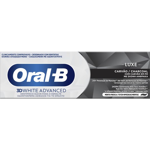 Oral-B 3D White Advanced Luxe Charcoal Toothpaste 75ml