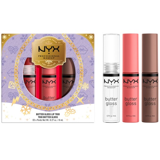 NYX Professional Makeup Πακέτο Προσφοράς Lip Butter Gloss Lip Trio Sugar Glass, Creme Brulee & Cinnamon Roll 3x8ml NYX Professional Makeup Πακέτο Προσφοράς Lip Butter Gloss Lip Trio Sugar Glass, Creme Brulee & Cinnamon Roll 3x8ml