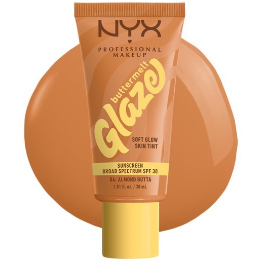 Nyx Professional Makeup Buttermelt Glaze Soft Glow Skin Tint Spf30, 30ml - 04 Almond Butta