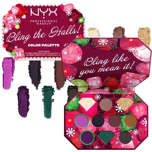 Nyx Professional Makeup Promo Xmas Edition Bling The Halls Color Palette Eyeshadows 1 Τεμάχιο