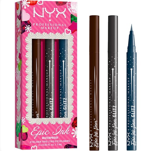 Nyx Professional Makeup Promo Xmas Pack Epic Ink Eyeliner 3 Τεμάχια