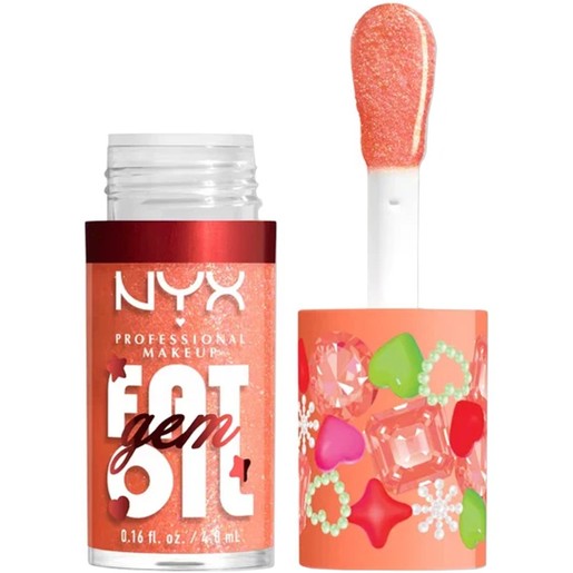 Nyx Professional Makeup Fat Oil Gem Lip Drip 4.8ml - 01 Peach Diamond