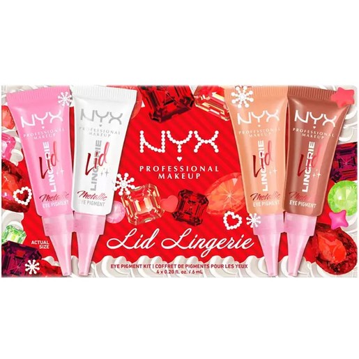 Nyx Professional Promo Xmas Makeup Lid Lingerie Eye Pigments 4 Τεμάχια