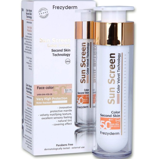 Frezyderm Sun Screen Color Velvet Face Cream Spf50+, 50ml Frezyderm Sun Screen Color Velvet Face Cream Spf50+, 50ml