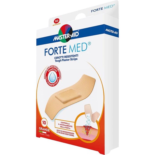 Master Aid Forte Med Tough Plaster Strips 78x26mm, 10 Τεμάχια