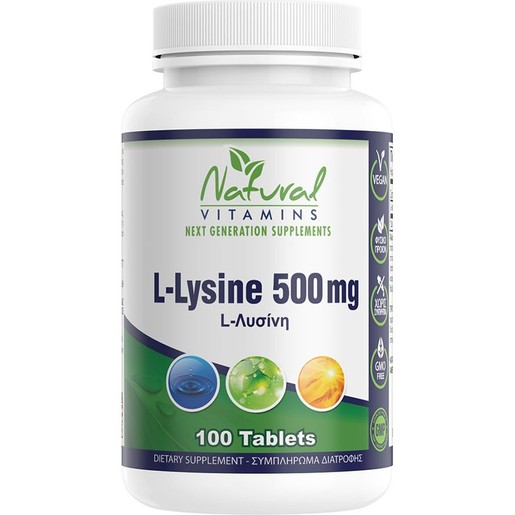 Natural Vitamins L-Lysine 500mg 100tabs