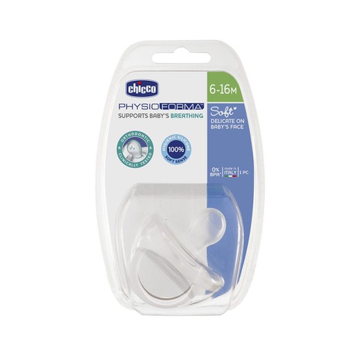 Chicco Πιπίλα Physio Soft \'Ολο Σιλικόνη Διάφανη 6-16M 1 Τεμάχιο Chicco Πιπίλα Physio Soft \'Ολο Σιλικόνη Διάφανη 6-16M 1 Τεμάχιο