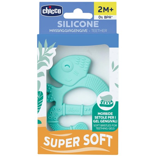 Chicco Silicone Teether Super Soft 2m+ Ιγκουάνα 1 Τεμάχιο - Πράσινο
