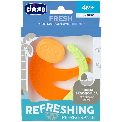 Chicco Refreshing Teether with Ergonomic Shape 4m+, 1 Τεμάχιο - Πορτοκαλί