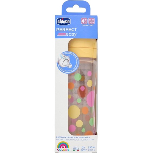 Chicco Perfect Easy Anti-Colic Baby Polypropylene Bottle 4m+, 330ml