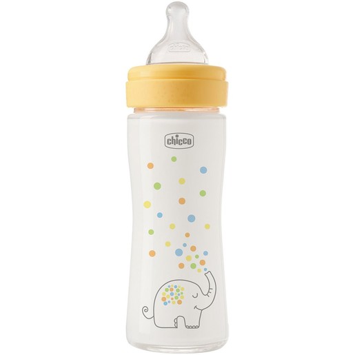 Chicco Perfect Easy Anti-Colic Baby Glass Bottle 0m+, 240ml