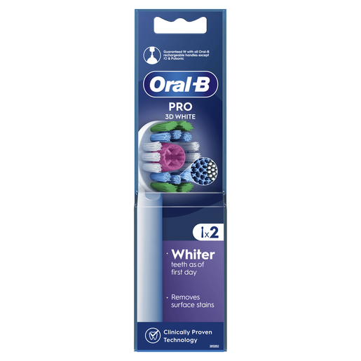 Oral-B Pro 3D White Electric Toothbrush Heads 2 Τεμάχια