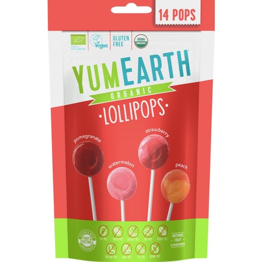 YumEarth Organic Red Fruits Lollipops 14 Τεμάχια