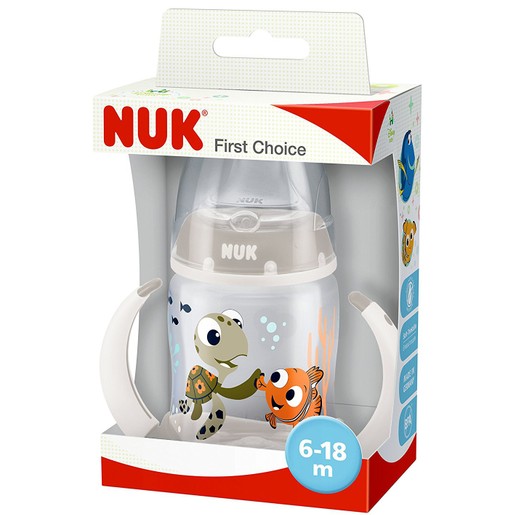 Nuk First Choice Disney Finding Dory Μπιμπερό Εκπαίδευσης με Ρύγχος Σιλικόνης (6-18 Μηνών) 150ml Nuk First Choice Disney Finding Dory Μπιμπερό Εκπαίδευσης με Ρύγχος Σιλικόνης (6-18 Μηνών) 150ml