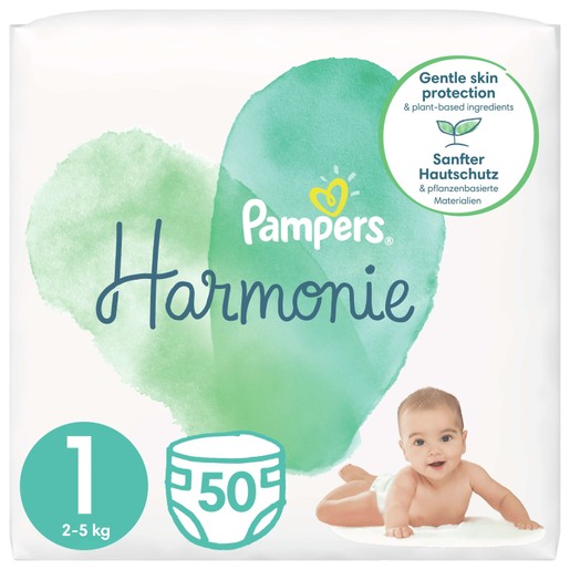 Pampers Harmonie No1 (2-5kg) 50 πάνες Pampers Harmonie No1 (2-5kg) 50 πάνες