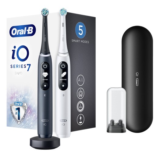 Oral-B iO Series 7 Duo Magnetic Black Onyx & Magnetic White Alabaster 2 Τεμάχια Oral-B iO Series 7 Duo Magnetic Black Onyx & Magnetic White Alabaster 2 Τεμάχια
