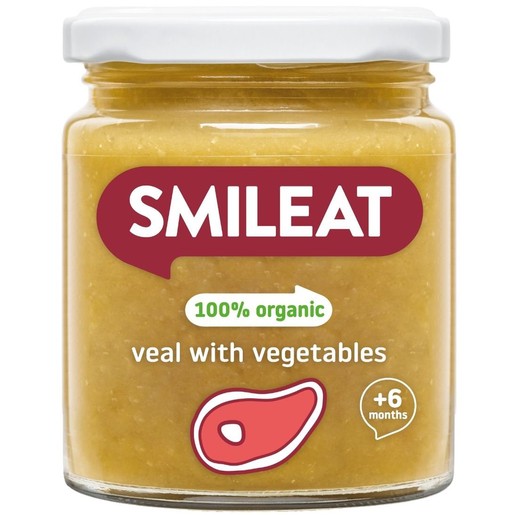 Smileat Organic Small Jar of Veal with Vegetables 6m+, 230g