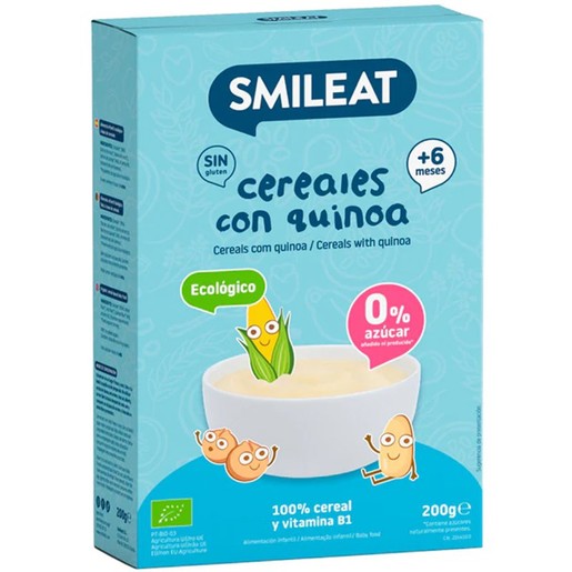Smileat Organic Cereals with Quinoa 6m+, 200g