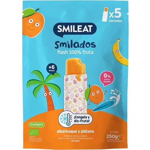 Smileat Organic Smilado Apricot & Banana 6m+, 250g (5 x 50g)
