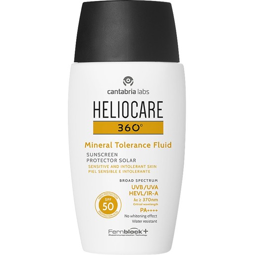 Heliocare 360 Mineral Tolerance Fluid Spf50 Sensitive & Intolerant Skin Sunscreen 50ml