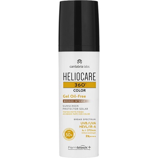 Heliocare 360 Gel Oil Free Spf50+ Color Bronze Intense Tinted Matte Finish Sunscreen 50ml