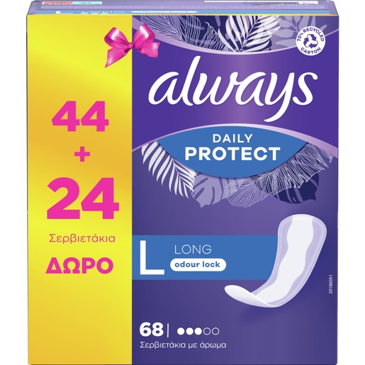 Always Promo Daily Protect Long Oudor Lock 68 Τεμάχια