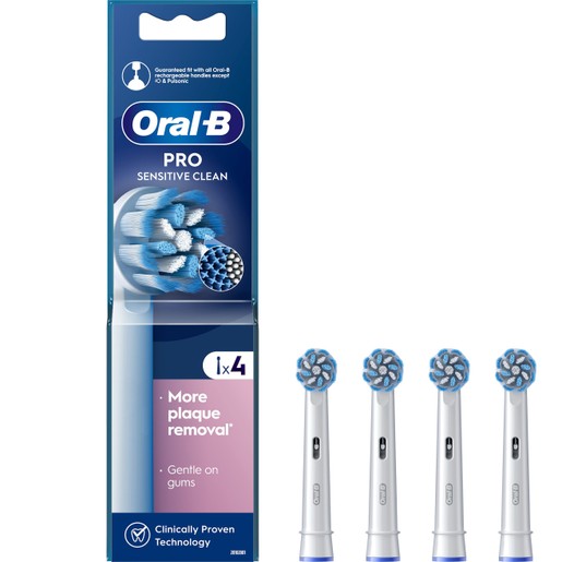 Oral-B Pro Sensitive Clean Soft Electric Toothbrush Head 4 Τεμάχια