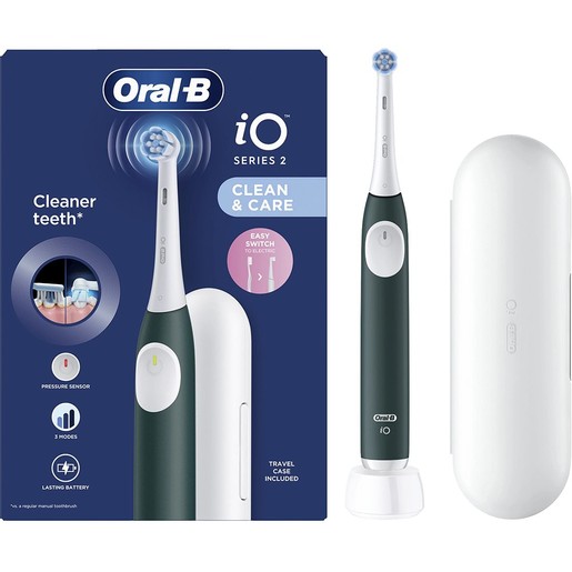 Oral-B iO Series 2 Clean & Care Electric Toothbrush with Travel Case 1 Τεμάχιο - Dark Green