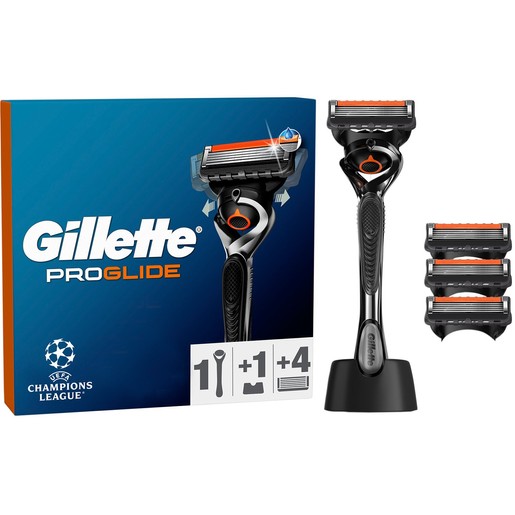 Gillette ProGlide 1 Λαβή, 4 Ανταλλακτικά & Δώρο 1 Βάση Στήριξης