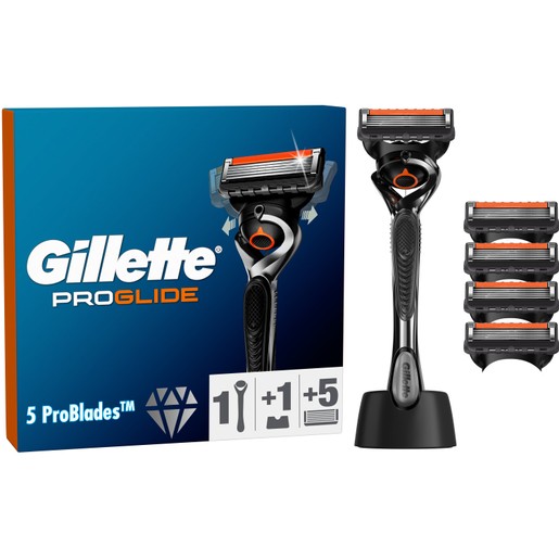 Gillette ProGlide 1 Λαβή, 5 Ανταλλακτικά & Δώρο 1 Βάση Στήριξης Gillette ProGlide 1 Λαβή, 5 Ανταλλακτικά & Δώρο 1 Βάση Στήριξης