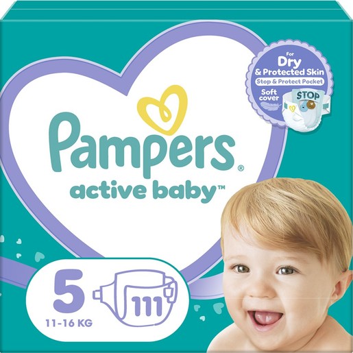 Pampers Active Baby Νο5 (11-16 kg) 111 Πάνες Pampers Active Baby Νο5 (11-16 kg) 111 Πάνες
