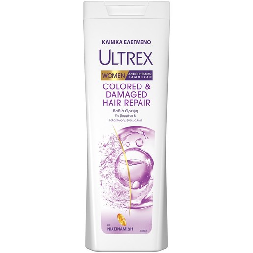 Ultrex Women Colored & Damaged Hair Repair Anti-Dandruff Shampoo 360ml