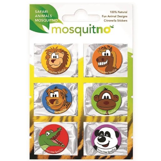 MosquitNo Trendy Citronella SpotZzz Safari Αυτοκόλλητα με Άρωμα Σιτρονέλλας σε Διάφορα Σχέδια & Χρώματα 1Τεμάχιο (6 Αυτοκόλλητα) MosquitNo Trendy Citronella SpotZzz Safari Αυτοκόλλητα με Άρωμα Σιτρονέλλας σε Διάφορα Σχέδια & Χρώματα 1Τεμάχιο (6 Αυτοκόλλητα)