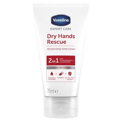 Vaseline Expert Care Dry Hands Rescue Moisturising Hand Cream Ενυδατική Κρέμα Χεριών 75ml