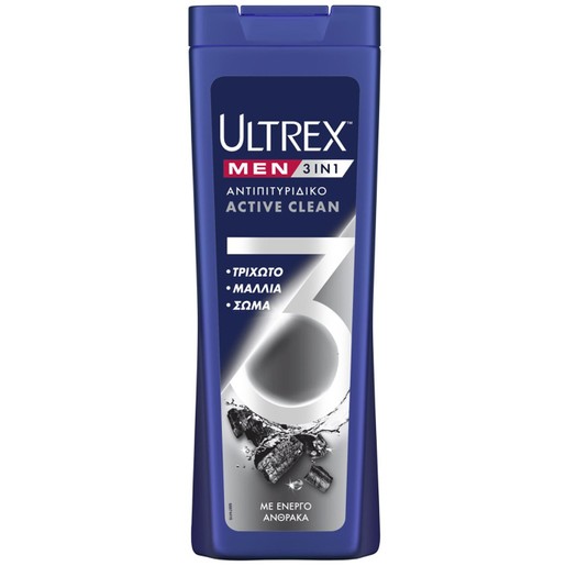 Ultrex Men Active Clean 3 in 1 Shampoo 360ml