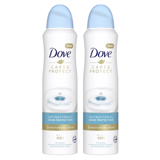 Dove Πακέτο Προσφοράς Care & Protect Antibacterial Odor Protection Spray with Moisturising Cream 2x150ml Dove Πακέτο Προσφοράς Care & Protect Antibacterial Odor Protection Spray with Moisturising Cream 2x150ml