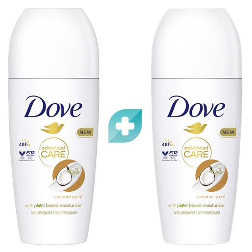 Dove Πακέτο Προσφοράς Advanced Care Roll-On Coconut Scent 48h 2x50ml (1+1 Δώρο)