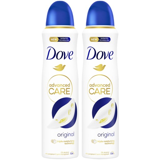 Dove Πακέτο Προσφοράς Advanced Care Original 72h Anti-Perspirant Spray 2x150ml (1+1 Δώρο)