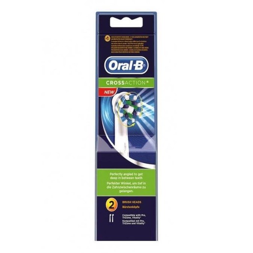 2 Ανταλλακτικές Κεφαλές Βουρτσίσματος Oral-B CrossAction® 2 Ανταλλακτικές Κεφαλές Βουρτσίσματος Oral-B CrossAction®