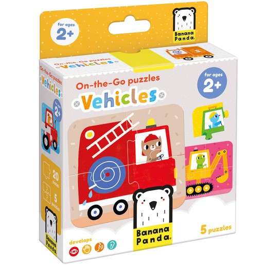 Banana Panda On The Go Puzzles 2 Years+, 5 Τεμάχια - Vehicles