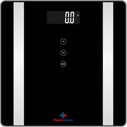 Powerpharm Electronic Fat Measuring Scale Black 1 Τεμάχιο