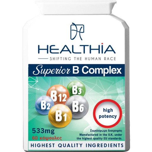 Healthia Superior B Complex 533mg High Potency 60caps