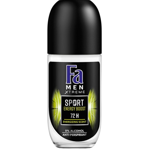 Fa Men Deodorant Roll-On Sport Energy Boost Ανδρικό Αποσμητικό για Μέγιστη Φρεσκάδα & Άρωμα Μεγάλης Διάρκειας 50ml Fa Men Deodorant Roll-On Sport Energy Boost Ανδρικό Αποσμητικό για Μέγιστη Φρεσκάδα & Άρωμα Μεγάλης Διάρκειας 50ml