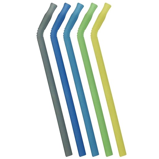 b.box Reusable Silicone Straws & Cleaner 5 Τεμάχια & Βούρτσα Καθαρισμού Pool Party