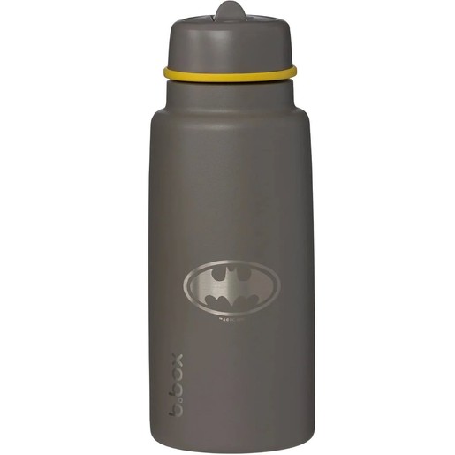 b.box Insulated Flip Top Drink 1L Bottle - Grey Batman