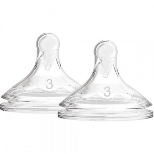 Dr. Brown\'s Natural Flow Options+ Level 3 Silicone Teat 6m+, 2 Τεμάχια, Κωδ WN3201-ELX