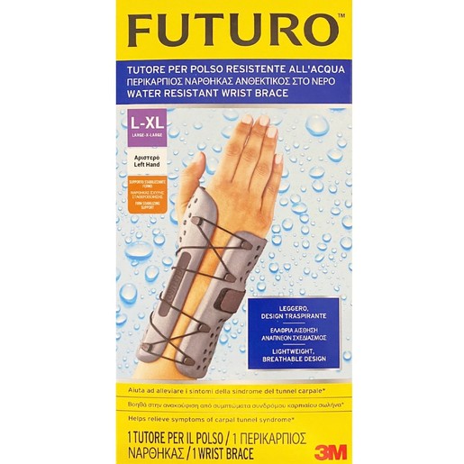 3M Futuro Water Resistant Left Wrist Brace 1 Τεμάχιο - L/XL