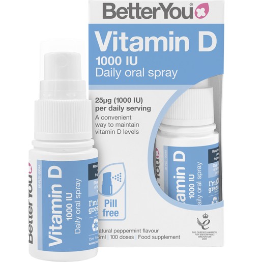 BetterYou Vitamin D 1000IU Daily Oral Spray 15ml